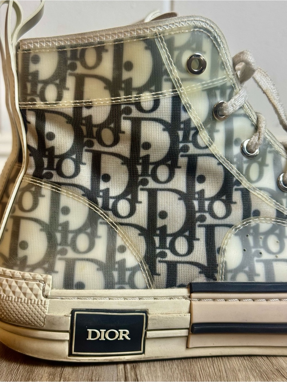 Dior B23 Oblique High Top Sneakers Size 45 Monogram Canvas - Picture 5 of 7